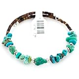 $80 Tag Authentic Made by Charlene Little Navajo Natural KINGMAN Turquoise WRAP Adjustable Bracelet