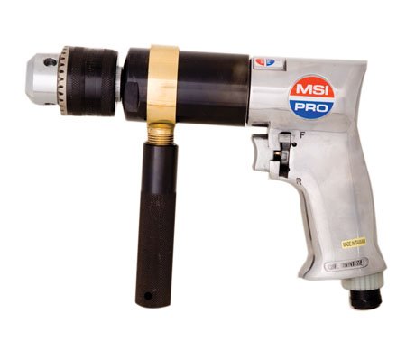 1/4 Air inlet, 7 Length, 500 rpm, 1/2 Jacobs Chuck, Reversible Air Drill, MSI-PRO Pneumatic Tools 1 Each