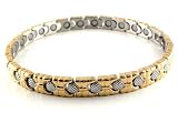 Silver & Gold Stainless Steel Link Magnetic Bracelet #36GS 8 Silver & Gold Stainless Steel Link Magnetic Bracelet #36GS 8