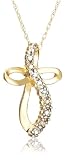 10k Yellow Gold Diamond Cross Pendant (.04 cttw, I-J Color, I3 Clarity)