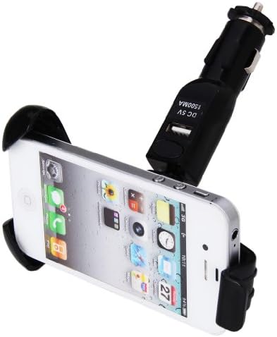 Excalvan Adjustable 2 in 1 USB Car Charger Car Mount Holder for Samsung/ iPhone 4S /iPhone 4 / iPhone 5 / iPhone 5S/iPhone 6and Most Smartphone