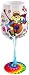 Bottom's Up 15-Ounce Hippie Chicks Handpainted Wine Glass
