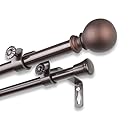 Rod Desyne Luna Double Curtain Rod, 28-48", Cocoa
