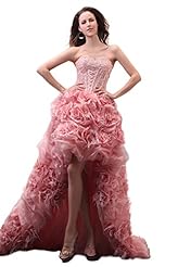 Sweetheart Feathers Lace Crystal Beaded Prom Dress 