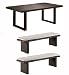 (Parent_T396662) Autograph Puccini Dining Table & 2 Benches Set in Household & Kitchen