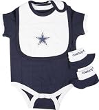 Dallas Cowboys Infant 3-Piece Creeper Bib Bootie Set - 18 months