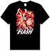 Search : THE FLASH RED & GRAY Justice League Adult Black T-shirt Tee Shirt