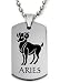 Aries Zodiac Hoscope Dogtag Pendant Necklace w/Chain and Giftbox