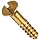 Brass Wood Screw, Flat Head, Slotted Drive