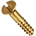 Brass Wood Screw, Flat Head, Slotted Drive