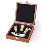 Olympia-Dark burled walnut stopper set