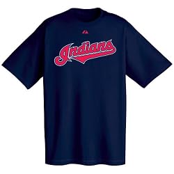Cleveland Indians Official Wordmark Short Sleeve T-Shirt, Navy