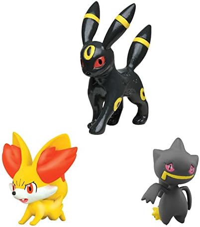 AmazingOS® Takaratomy Official Pokemon X and Y Fennekin Figure, Umbreon And Banette