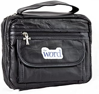Genuine Leather Bible Cover, Black For Most Average Sized Bibles