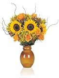 Asian Moon Bouquet, Asian-inspired, curvy ceramic vase, 9' high