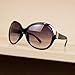 WXBUY Women's Oversized Metal Rivet Eyeglasses Round Sunglasses Black