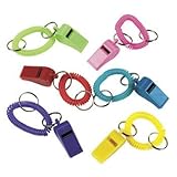 12 COIL WRIST Whistle BRACELET KEYCHAINS