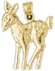 Dazzlers Solid 14k Gold Gazelle Charm Pendant Available in three colors from jewelsberry (weights: 2.8 grams only)