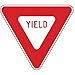 Traffic Sign, 30 x 30In, R/WHT, Yield, R1-2