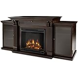 Real Flame 7720E Calie Entertainment Unit with Electric Fireplace, Large, Dark Walnut