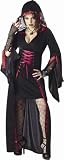 Sexy Womens Adult Halloween Costume Gothic Witch Vampire Black Hooded Cape Corset Dress Outfit