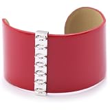 ELLE Red Amulet Cuff With Sterling Silver Char