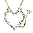14k Gold Heart and Devil Diamond Pendant (.04 ct)
