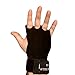 Fit Active Sports Gymnastics Grips 3 Finger for Gym Workout, Cross Training, Muscle Ups Weightlifting - Men and Women (Black, Medium)