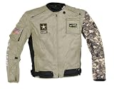 Power Trip Mens Army Alpha Motorcycle Jacket Sand/Black/Sand Camo S