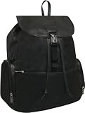 Black Leather Jumbo Backpack (#1518-0)