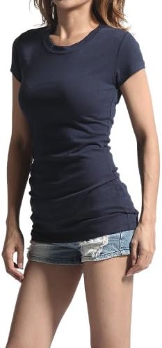 213 Apparel Women's Short Sleeve Performance Crew Neck T-shirt, Navy Blue (Small) (3 Pack)