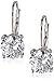 Amazon Collection Plated Sterling Silver Round-Cut Swarovski Zirconia Leverback Earrings (3 ctww)