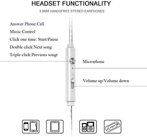 SANKER In-Ear 3.5mm Plug Metal Control Sound Earbuds with Mic (Gold)
