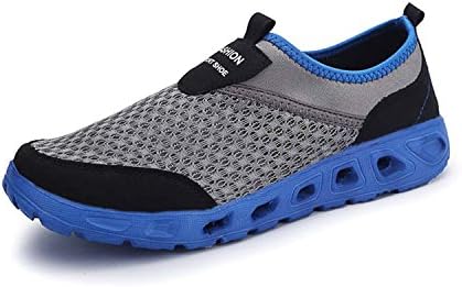 Luoine Men's Mesh Water Shoes Comfort Walking Shoes Gray 11.5 D(M) US