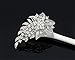 Czech Crystal Rhinestone Floral Wedding Brooch Pin 6.8x4.2cm