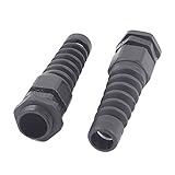 uxcell　ケーブルグランド　ケーブルコネクタ　プラスチック製　防水　調整可能　２個入り　プラスチック　ブラック