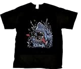 Beach Graphic Pros Shark Eating Guitar With headphones and Speakers Rock Band Adult T-shirt