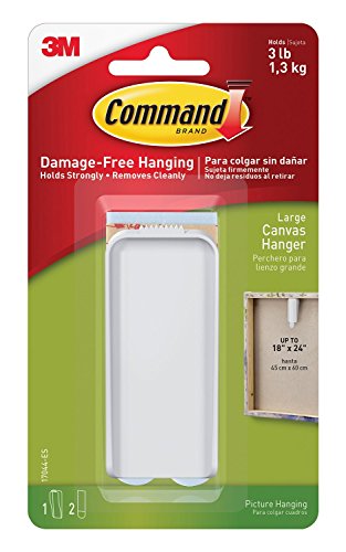 Large Canvas Hanger, 1-Hook, 2-Large Strips, 2-PACK