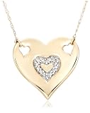 10k White or Yellow Gold Heart Pendant (.05 cttw, I-J Color, I2-I3 Clarity)