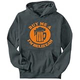 Hoodie Mens Dark Silver  Buy me a beer, I'm Belizean  Countries