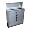 LETTER BOX POST BOX MAIL BOX WITH NEWSPAPER COMPARTMENT STAINLESS STEEL