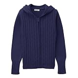 CH Girls' Cable Zip Front Hoodie Navy