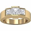 14K Yellow Gold Diamond Three-Stone Engagement Ring - 1.30 Ct.