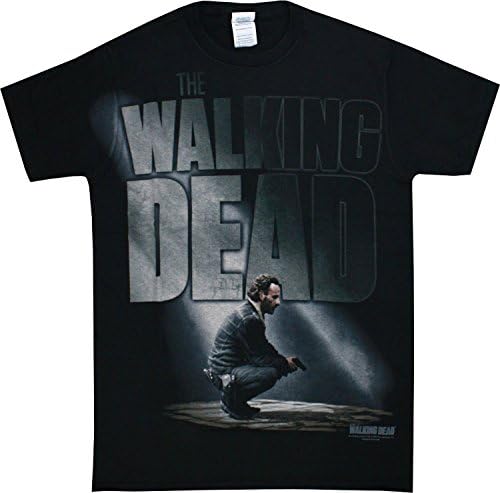 The Walking Dead Rick with Pistol & Light Men's T-Shirt - Black (Medium)