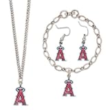 LOS ANGELES ANGELS OFFICIAL LOGO SILVER JEWELRY GIFT SET