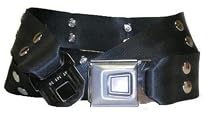 New! Black Seatbelt Belt With Real Recycled Seatbelt Buckle!
