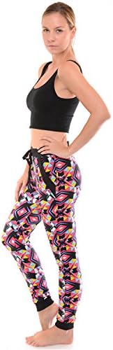 Women's Printed Joggers (S/M, Multi-Colored Aztec)