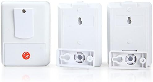 PhyllisEsters 2 to 1 PIR Infrared Sensors Wireless Doorbell Alarm Detector 200m Remote Control White