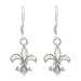 Sterling Silver White Opal Fleur de Lis Earrings