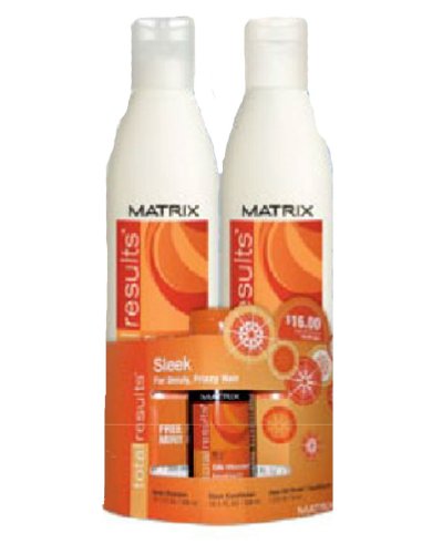 Matrix Total Results Sleek set Shampoo 10.1 and Conditioner 10.1oz & Silk Wonder Oil 1oz